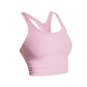 Bayanlar seksi naylon Spandex spor yüksek elastik Yoga kıyafeti spor salonu egzersiz spor sutyen kadınlar için