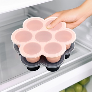 Custom Logo Flexible Foldable <b>Silicone</b> 7 Cavity Ice Cream Maker Easy Release Lid Reusable DIY Color Food Safe Eco-Friendly - Product Image 2