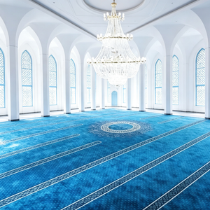 Tappeto da Preghiera per Moschea a Tutta Parete, Design Geometrico ad Arco Simmetrico, Impermeabile e Antimuffa per <span class=keywords><strong>Sala</strong></span> di Preghiera dell'Accademia Islamica - Product Image 4