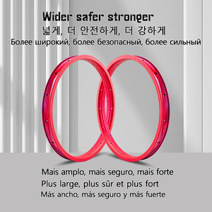 <span class=keywords><strong>Roue</strong></span> de Vélo <span class=keywords><strong>BMX</strong></span> VTT pour Enfants Funsea de 18 Pouces, Jante en Alliage 28 Trous avec Système de Freinage V 34mm Mat Rouge <span class=keywords><strong>Bleu</strong></span> Éclaboussé - Product Image 4