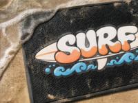 Tapis de porte d'entrée en caoutchouc imperméable personnalisé avec logo, pour la plage, le surf et l'extérieur, facile à nettoyer et lavable