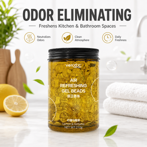 Perlas de Gel Ambientador Ecológicas OEM ODM 210g Limón y <span class=keywords><strong>Verbena</strong></span> Eliminador de Olores de Larga Duración para Baño y Cocina Venta al por Mayor - Product Image 3