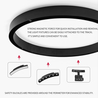 Système d'éclairage sur rail linéaire LED magnétique circulaire moderne à intensité variable en aluminium 48V pour plafond, CRI 90, garantie 3 ans