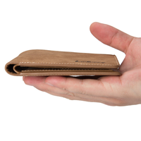 Dompet Uang Pria PU Tahan Air, Pendek, Multi-Kartu, Kasual, Penjepit Uang Bentuk Berlian Tiga Dimensi, Tipis, Horizontal, Lembut