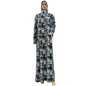 Hot <strong>Model</strong> African Dakar Muslim Womens Tie Dyeing Print Hooded <strong>Abaya</strong> Thioup Prayer Gowns Kaftan Dress Hijab Dubai Saudi Robe - Product Image 4