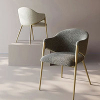 Chaise de salle à manger de luxe italienne en velours et laine d'agneau de haute qualité, mobilier de salon, café, hôtel, chaise de salle à manger pour restaurant