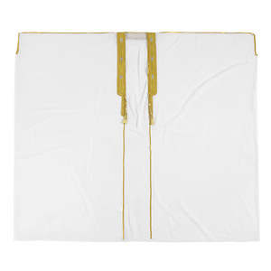Factory Ready Stock Men's Open <strong>Abaya</strong> TH834 Arabic Wool Embroidered Long-Sleeved Robe Gold Beads <strong>Chiffon</strong> Overlay Four Thawb - Product Image 5