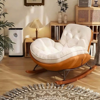 Fauteuil inclinable à bascule minimaliste moderne avec revêtement en tissu technique et pieds courbes pour salon, balcon, mobilier de maison, relaxation