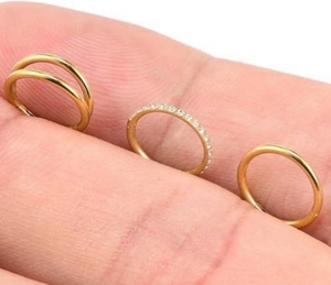Anillos de <span class=keywords><strong>Nariz</strong></span> de <span class=keywords><strong>doble</strong></span> aro de acero quirúrgico 316L con bisagras CZ Conch <span class=keywords><strong>Piercing</strong></span> joyería Septum Clicker labio anillo Tragus Daith 16G 6/8/10/12mm - Product Image 2