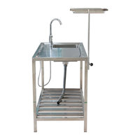 Équipement médical Table de dissection vétérinaire pour la chirurgie des animaux Hauteur réglable multifonction en acier inoxydable avec évier intégré