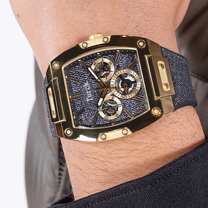 Reloj Deportivo de Moda para Hombre <span class=keywords><strong>GUS</strong></span> Wholesale, Caja Cuadrada, Correa de Silicona de Acero Inoxidable, Esfera de Cristal, Resistente al Agua, Estilo Antiguo, GW0786G1 - Product Image 2