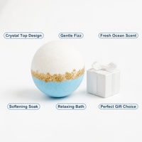 Bombe de bain effervescente naturelle à l'océan avec cristaux de sel marin, ensemble cadeau relaxant pour spa, 6 pièces, personnalisable OEM ODM 100g