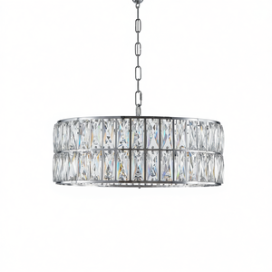 Lustre moderne en cristal semi-encastré, luminaire LED rond pour salon, grande taille E27 - Product Image 1