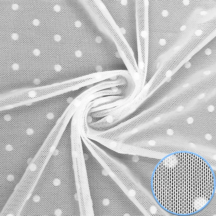 Rotolo di Tulle morbido di pizzo all'ingrosso dell'abito per il tessuto del ricamo netto di paillettes dell'abito da sposa della maglia della decorazione del partito