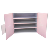Boîte de calendrier de l'avent vide personnalisée en carton doré, grand format, 24 jours, DIY, avec lamination mate, doublure en éponge, rose, pour maquillage, beauté, cadeau