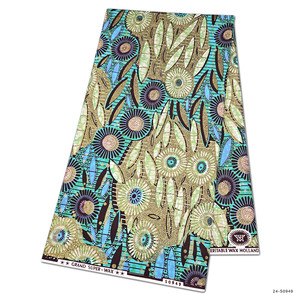 Tissu 100% Coton Peigné Imprimé Wax Africain, Batik Nigérian, Tissu Africain, <span class=keywords><strong>Brocart</strong></span> Tissé à la Trame pour Robes, Styles Dobby Unis - Product Image 6