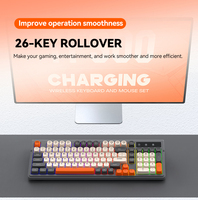 Clavier sans fil double mode 98 touches, gravure laser, disposition espagnole russe, rétroéclairage coloré, clavier de jeu pour PC
