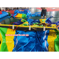 Toboggan aquatique gonflable tropical commercial avec piscine à jets d'eau amovible, toboggan rebondissant en PVC pour enfants, idéal pour la location lors de fêtes en extérieur