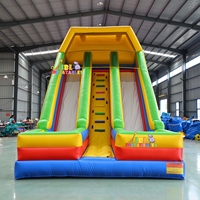 Toboggan gonflable commercial à double voie en PVC, couleur arc-en-ciel, pour enfants, idéal pour les fêtes en plein air, la location et les parcs d'attractions