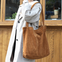 Tas Belanja Persegi Terbuka Kapasitas Besar Gaya Korea, Tas Tangan Kanvas Artistik Kasual, Tas Selempang Ganda Vintage Sederhana