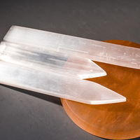 Ornement en sélénite transparente, plaque de gypse pointue faite à la main, plaque de gypse naturelle, forme de cœur blanche, personnalisable, véritable