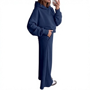 Conjuntos de 2 Piezas para Mujer Hechos a Medida por OEM, Sudaderas con Capucha de Manga Larga, Pantalones Deportivos de Pierna Ancha, Conjuntos Deportivos, Ropa Urbana, Conjuntos de Otoño 2026 - Product Image 2