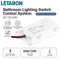 Interrupteur tactile intelligent Letaron certifié TUV-CE avec garantie de 3 ans, IP44, double clé, gradation CCT, 24V pour l'éclairage de salle de bain