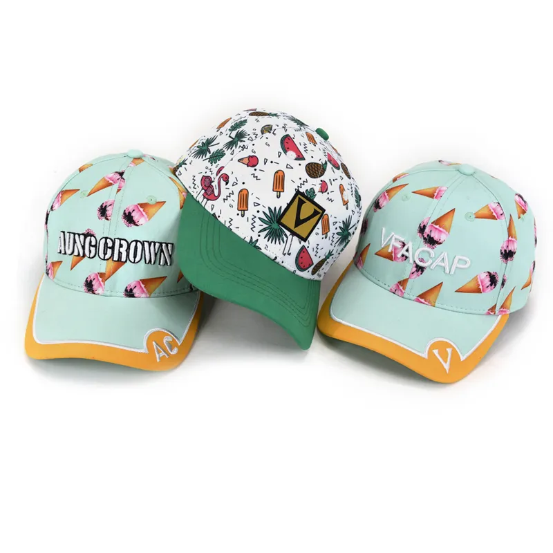 แฟชั่น3dพิมพ์โลโก้หมวกเบสบอลสำหรับเด็กหญิงและผู้หญิง