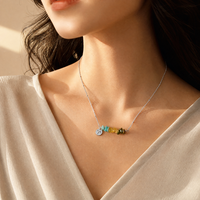 Pendentif barre en pierres de cristal sur chaîne en acier pour collectionneur de éclats de cristal, bijoux de pierre de naissance, collier pendentif pierre de naissance