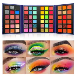 Paleta de sombras de ojos con 72 colores brillantes, mate, resistente al agua, de larga duración, kit de cosméticos en polvo prensado, paleta de maquillaje de ojos para mujer a la moda - Product Image 1