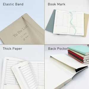 Lista de tareas Cubierta suave de PU A7 Cuaderno de cubierta dura de PU Logotipo personalizado Banda elástica Diario de bolsillo portátil - Product Image 5