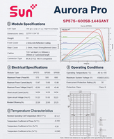 Panneau solaire SunPlus 575W-600W N-Type Bifacial à demi-cellules et double vitrage |   Cadre en alliage d'aluminium anodisé |   23,32% d'efficacité |