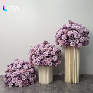 LEDA Wedding Decoration Purple Silk <b>Artificial</b> <b>Flower</b> Ball Wedding Table Centerpiece for Events Decor - Product Image 1