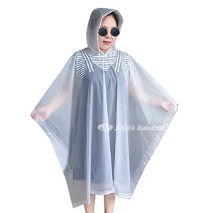 Riutilizzabile pioggia Poncho impermeabile cappotto leggero pvc pioggia poncho giacca trasparente per le donne alla moda