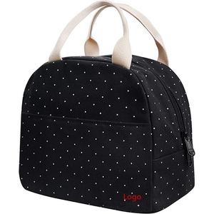 Canvas Reusable Polka Dot <b>Lunch</b> Tote Box <b>Bag</b> <b>for</b> <b>Work</b> School New Customization <b>Lunch</b> <b>Bag</b> <b>for</b> Girls <b>Women</b> - Product Image 1