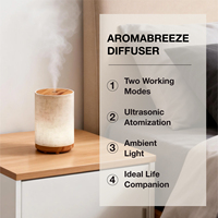 Diffuseur d'huiles essentielles à grande capacité, diffuseur d'arômes sans eau pour la maison, machine à parfum de table, écologique, LED