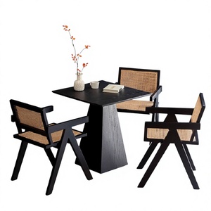 Table basse carrée en <span class=keywords><strong>bois</strong></span> massif, noire, style <span class=keywords><strong>vintage</strong></span>, petite, pour la maison, nécessite l'assemblage, utilisation commerciale - Product Image 1