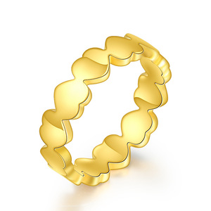 Heart Shaped 6Mm Steel Gold Women's <b>Ring</b> Gift Jewelry Fashion <b>Rings</b> - Product Image 1