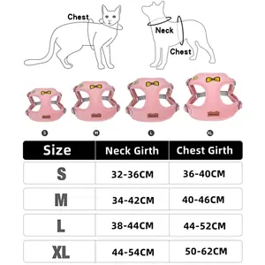 Rompi kucing anjing peliharaan, Set tali <span class=keywords><strong>Harness</strong></span> lembut nyaman sedang kecil anak anjing Chihuahua Perancis <span class=keywords><strong>Bulldog</strong></span> keturunan sabuk dada - Product Image 5