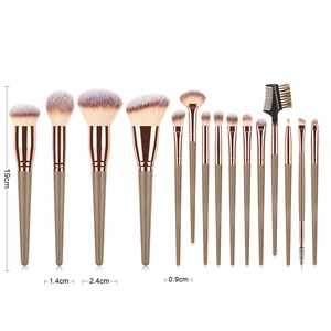 DailyQueen 15 pièces <span class=keywords><strong>Champagne</strong></span> or fond <span class=keywords><strong>de</strong></span> teint professionnel sourcils maquillage pinceaux ensembles mignon outils cosmétiques correcteur Pincel Maquiagem - Product Image 1