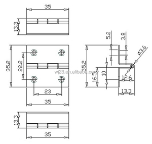 Charnières à <span class=keywords><strong>battant</strong></span> en acier inoxydable et laiton transparent pour portes et fenêtres - Product Image 2