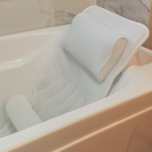 Full Body Bath Pillow with Lumbar Pillow bath tub cushion with 14 Suction Cups 3D Air Mesh Fit Any Tub