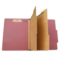 Pressboard carpeta de archivos de clasificación con sujetadores, 2 separadores, expansión de 2 pulgadas, tamaño de letra, Rojo