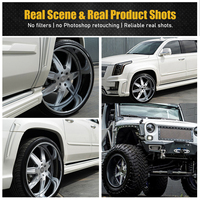 Jantes forgées Viaol Silver 2 pièces 24x9 24x10 26x10 à rayons étoilés avec lèvre chromée, compatibles avec Chevy Impala Escalade