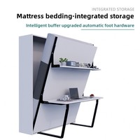 Ensemble de meubles de maison intégrés comprenant un lit mural invisible, une étagère de bureau pliante cachée avec accessoires de quincaillerie