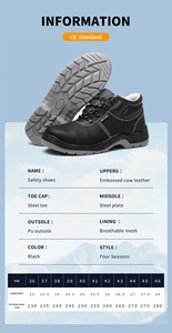 Chaussures de sécurité industrielle avec bout en acier anti-crevaison et étanchéité à l'huile Bottes de protection imperméables pour hommes pour l'industrie de la construction - Product Image 2