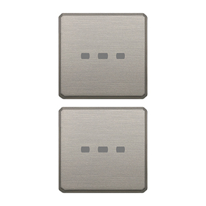 Flat Neutral Illuminated Nickel Wall <b>Switch</b> 3.5x1.5 And 6.5x1.5 Double Plate Set - Product Image 1