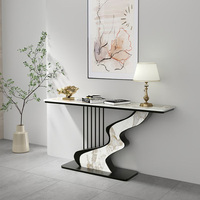Table console moderne de salon et de couloir Table console d'art en dalle de roche créative contre le mur Table console de rangement de haute qualité