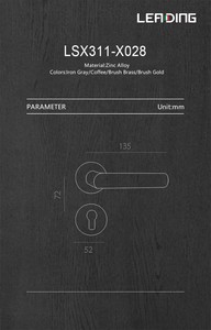 Poignée de <span class=keywords><strong>porte</strong></span> intérieure de luxe en alliage de zinc multicolore avec couvercle de serrure pour salon, hôtel, maison, <span class=keywords><strong>porte</strong></span> en bois - Vente en gros - Product Image 2