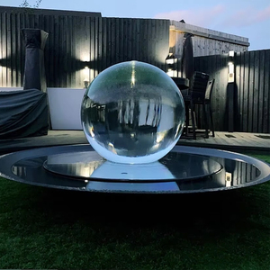 Grande <span class=keywords><strong>Fontaine</strong></span> Abstraite Moderne <span class=keywords><strong>en</strong></span> <span class=keywords><strong>Verre</strong></span> <span class=keywords><strong>en</strong></span> Forme de Cascade, Sculpture de Globe <span class=keywords><strong>en</strong></span> Acier Inoxydable <span class=keywords><strong>pour</strong></span> Jardin Extérieur - Product Image 1